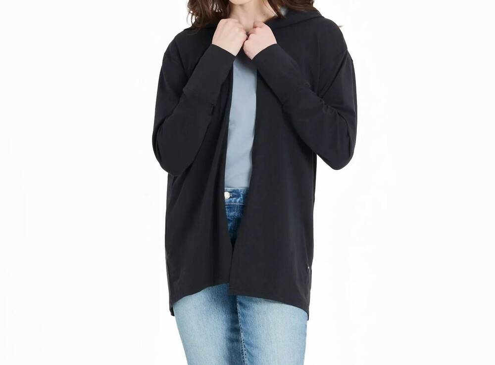 NEW LIFE IS GOOD crusher flex cardigan in true black